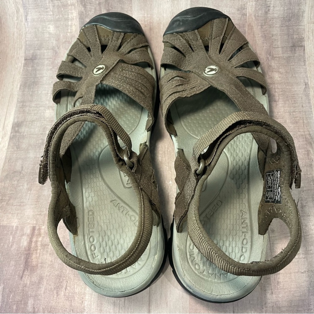 Keen Rose Ankle Strap Sport Sandals Brown w/ Black Cap Toe Women's Size 10 - Picture 6 of 11